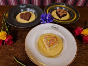 Heart Cakes and Custard