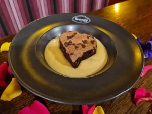 chocolate brownie custard